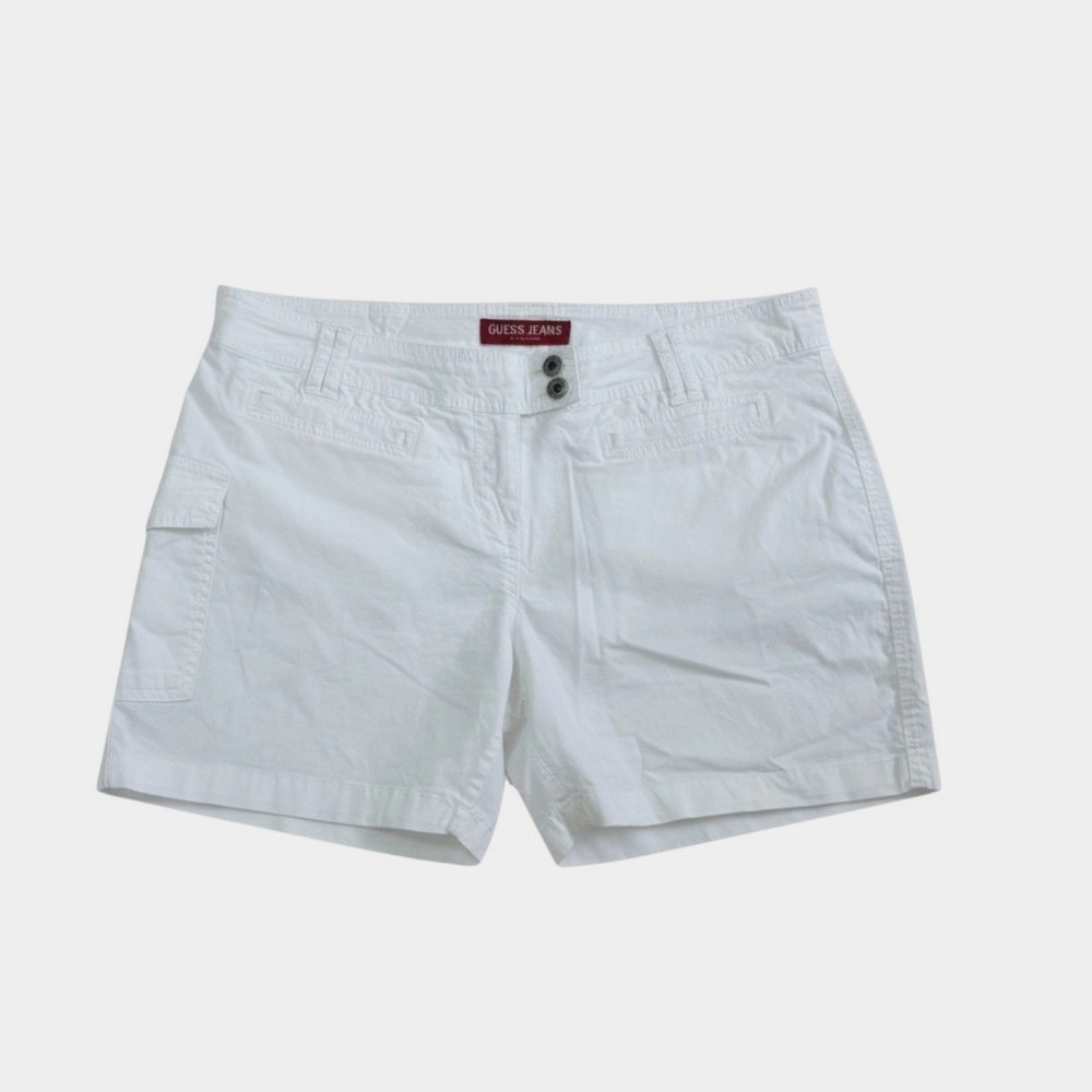 Guess Jeans Cargo Shorts Womens 31 White Cotton Low Rise Casual Summer